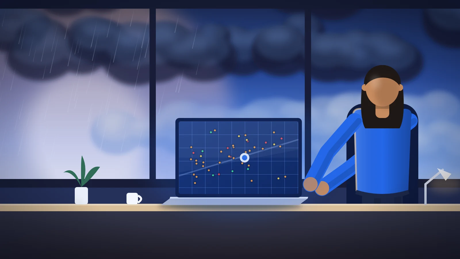 An insurance agent at a desk